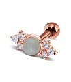 Rose Quartz with CZ Ear Piercing TIP-2812